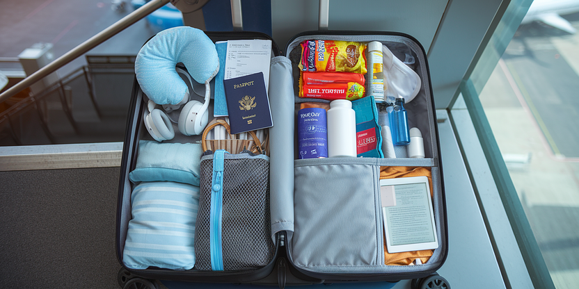 Air Travel essentials including luggage, gadgets, and comfort items in 2025